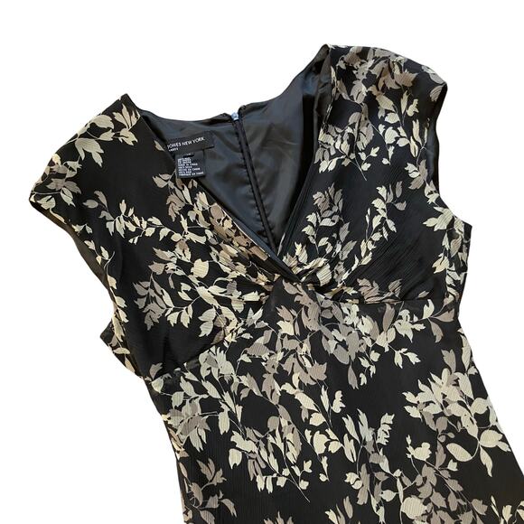 Jones New York Y2K Boho Silk Midi Slip Dress Size 14 Brown Floral - Picture 2 of 6